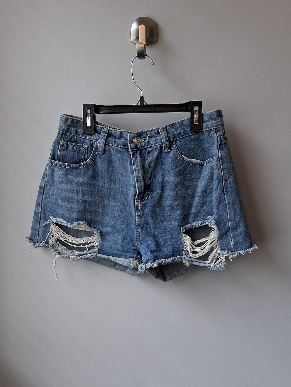 Distressed Denim Women’s Shorts - Blue